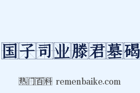 国子司业滕君墓碣是什么意思的图片